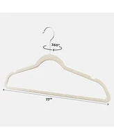 30 Pack Velvet Cloth Hangers Non-Slip Ultra-Thin Hangers in Ivory