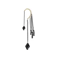 Sohi Women's Black Chain-link Drop Ear cuff