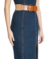 Steve Madden Women's Croc-Embossed Stretch Belt