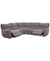 Deklyn 116" 5-Pc. Zero Gravity Fabric Sectional with 2 Power Recliners, Created for Macy's