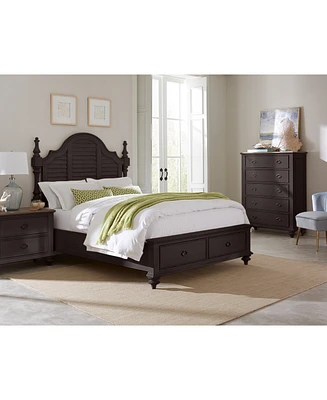 Mandeville 3pc Bedroom Set (Louvered Queen Storage Bed + Drawer Chest -Drawer Nightstand