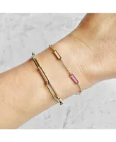 The Lovery Pink Mixed Bar Chain Bracelet 14K Gold