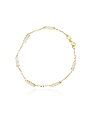 The Lovery Mother of Pearl Bar Chain Bracelet