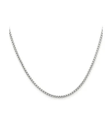 Chisel Stainless Steel Polished 2.2mm Rounded Box Chain Necklace