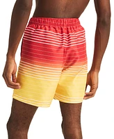 Nautica Men's Ombre Stripe Full Elastic 6" Swim Trunks