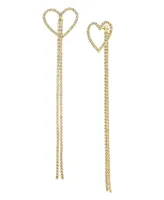 Steve Madden Faux Stone Heart Rhinestone Swag Earrings