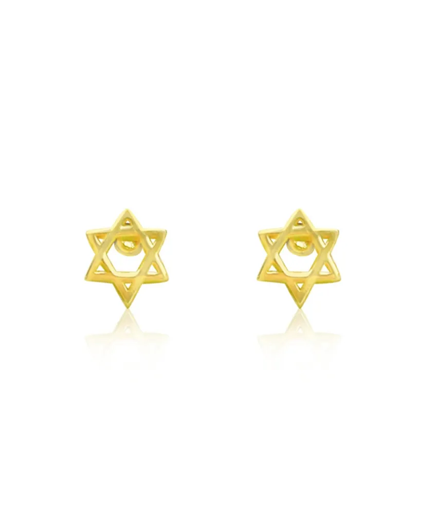 Etoielle Yellow Gold Tone Star of David Studs Earrings