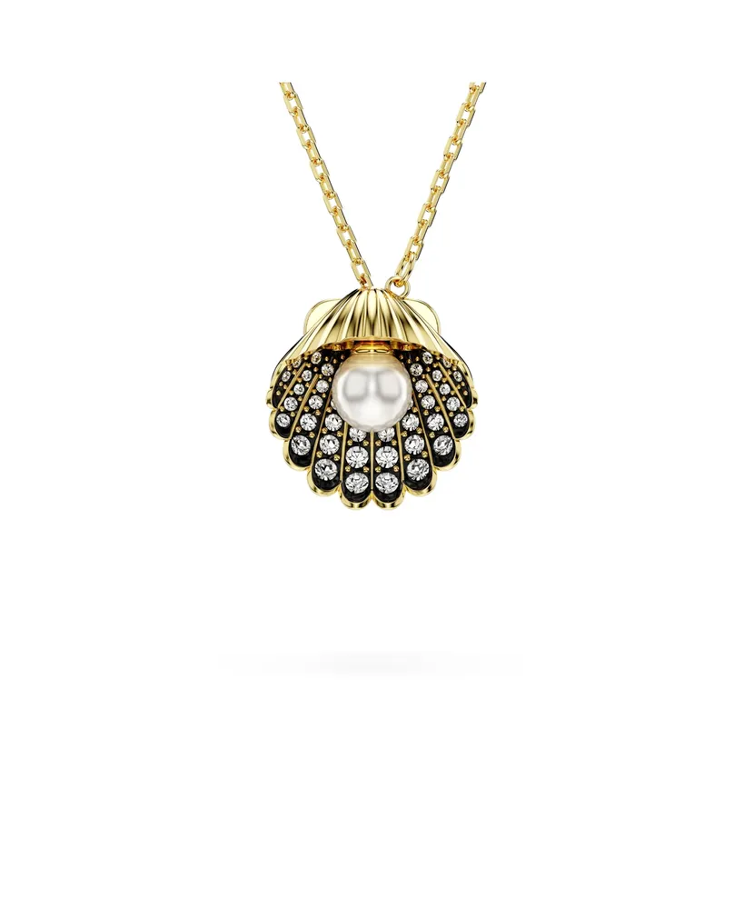 Swarovski Crystal Swarovski Imitation Pearl, Shell, White, Gold-Tone Idyllia Y Pendant Necklace