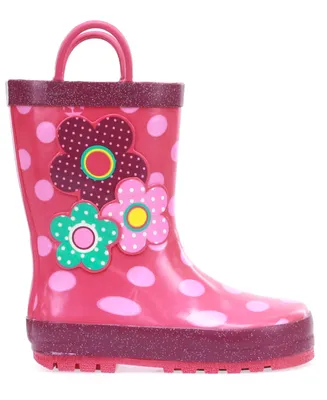 Toddler, Little Girl's and Big Flower Cutie Rain Boot