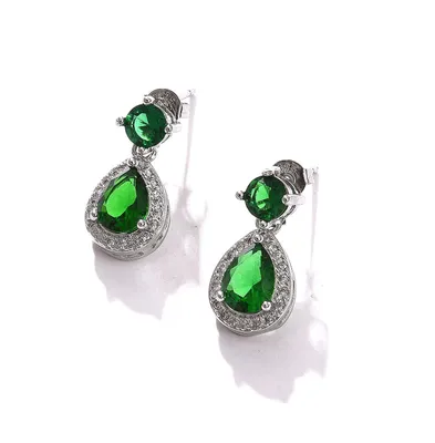 Sohi Women's Teardrop Stone Drop Earrings