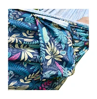 Portable Camping Hammock Cloth, Two Person Blue Leaf Print