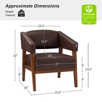 Modern Faux Leather Accent Arm Chair for Bedroom Office