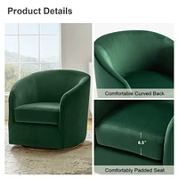 Swivel Accent Chair with Gold Metal Base for Living Room Nursery