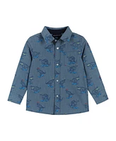 Andy & Evan Big Boys Toddler/Child Skateboarding Dino Chambray Buttondown Set