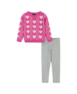 Toddler/Child Girls Heart Sherpa Sweater & Legging Set