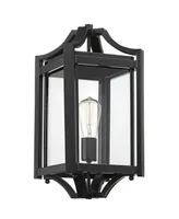 Rockford Collection Rustic Farmhouse Outdoor Post Light Fixture Black Iron 20 1/4" Clear Beveled Glass for Exterior House Porch Patio Outside Deck Gar