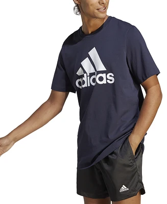 adidas Men's Essentials Single Jersey Big Logo Short Sleeve Crewneck T-Shirt