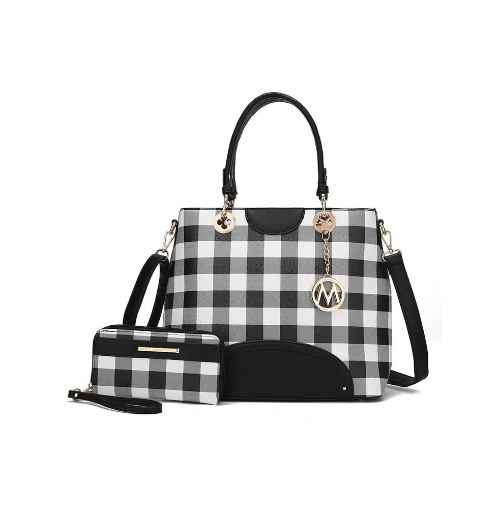 Mkf Collection Gabriella Checkers Handbag with Wallet by Mia K.