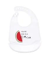 Hudson Baby Infant Girl Silicone Bibs 2pk, Fruits, One Size