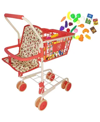 The New York Doll Collection Toy Shopping Cart Floral