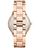 Michael Kors Women's Slim Runway Three-Hand Rose Gold-Tone Stainless Steel Watch 38mm