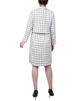 Ny Collection Women's Long Sleeve Tweed Dress Set, 2-Pc.