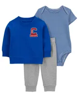 Carter's Baby Boys Little Pullover, Bodysuit and Pants, 3 Piece Set
