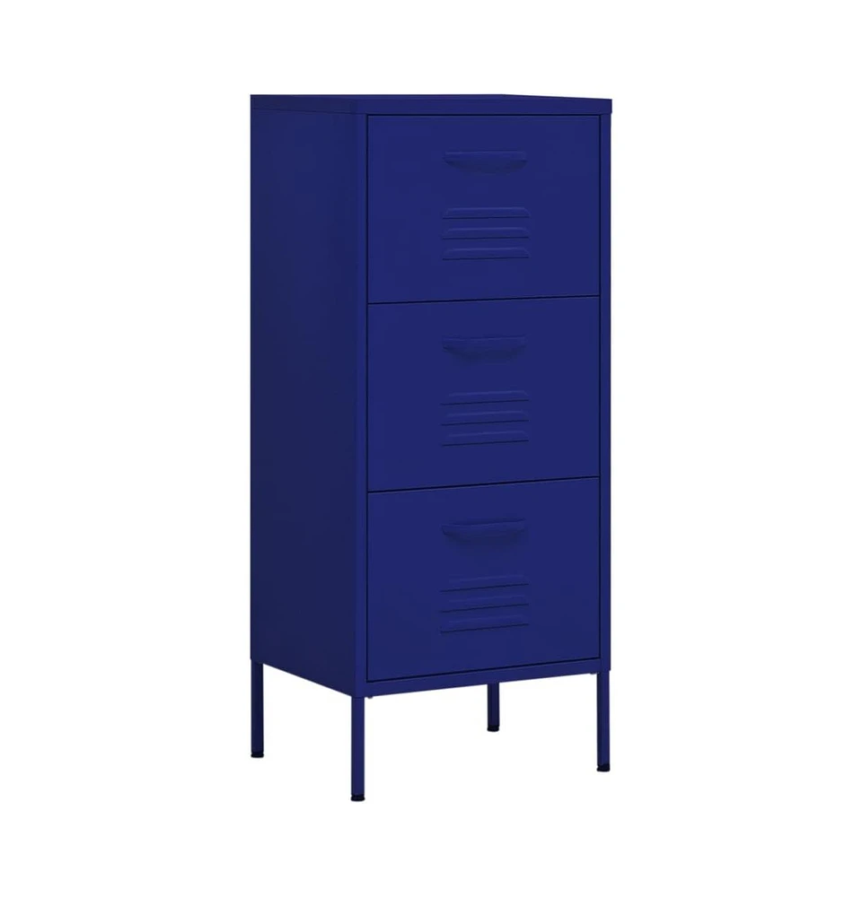 vidaXL Storage Cabinet Navy Blue 16.7"x13.8"x40" Steel