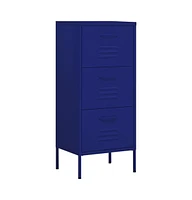 vidaXL Storage Cabinet Navy Blue 16.7"x13.8"x40" Steel