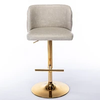 Adjustable Swivel Bar Stools Set, Beige, Set of 2