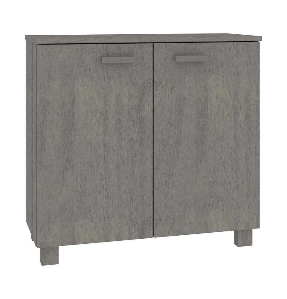 vidaXL Sideboard Hamar Light Gray 33.5"x13.8"x31.5" Solid Wood Pine