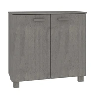 vidaXL Sideboard Hamar Light Gray 33.5"x13.8"x31.5" Solid Wood Pine