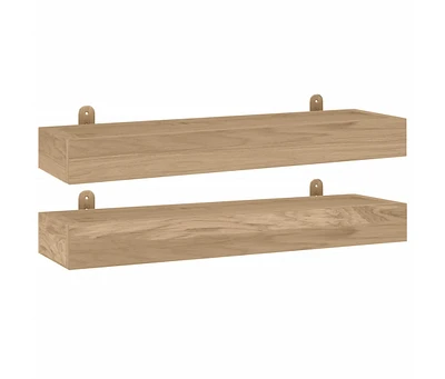 vidaXL Wall Shelves 2 pcs 23.6"x5.9"x1.6" Solid Wood Teak