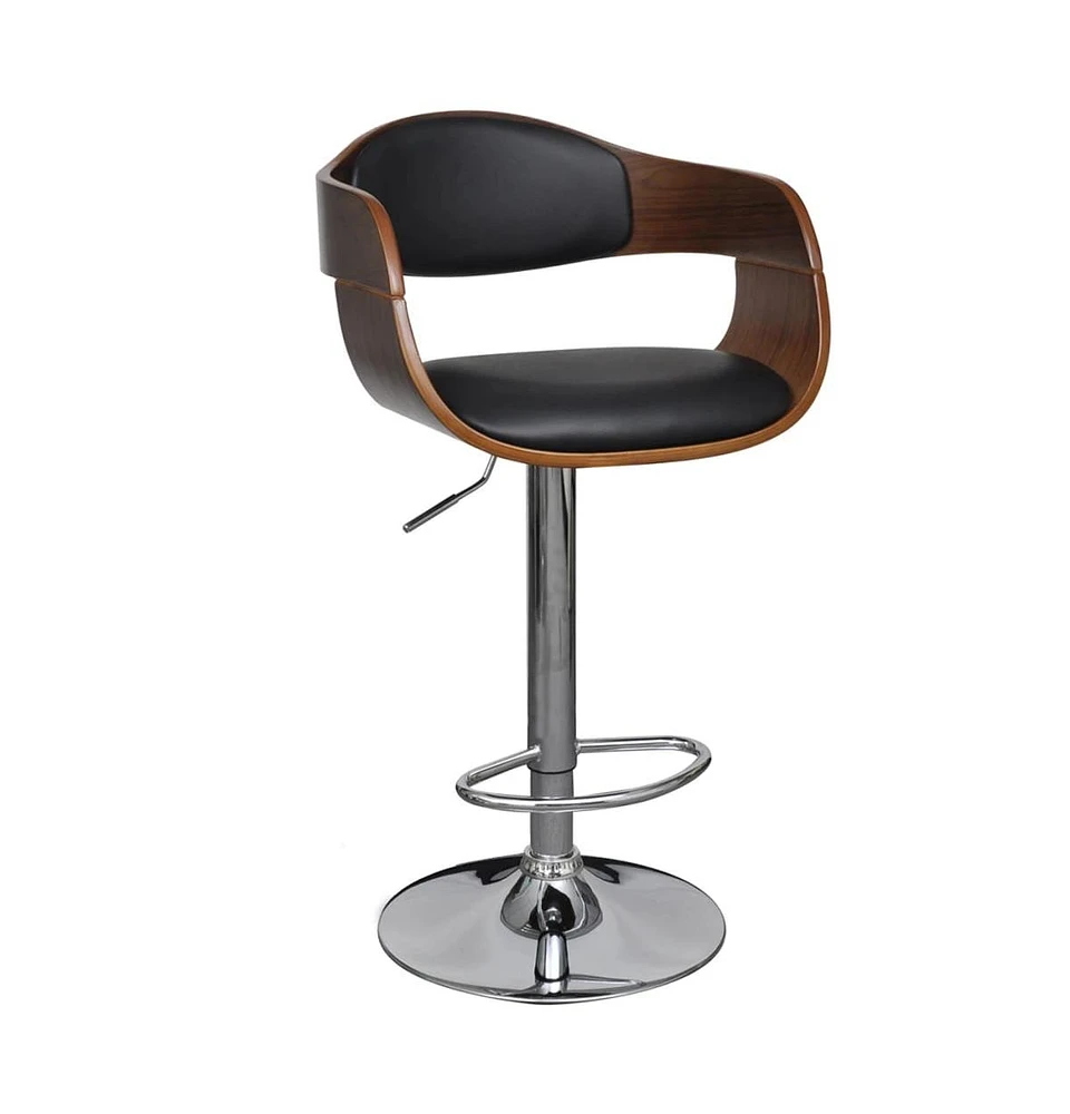 vidaXL Bar Stool Bent Wood and Faux Leather