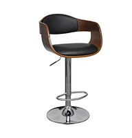 vidaXL Bar Stool Bent Wood and Faux Leather