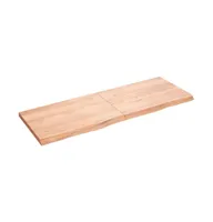 Wall Shelf Light Brown 55.1"x19.7"x(0.8"-1.6") Treated Solid Wood Oak