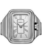 Fossil Women's Raquel Two-Hand Silver-Tone Stainless Steel Ring Watch 14mm