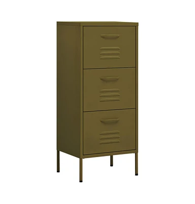 vidaXL Storage Cabinet Olive Green 16.7"x13.8"x40" Steel