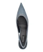 Nine West Women's Denaye Pointy Toe Stiletto Dress Pumps - Medium Blue Denim