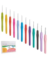 JumblCrafts Crochet Hook Set, 12 Colorful Ergonomic Crochet Hooks - Multi