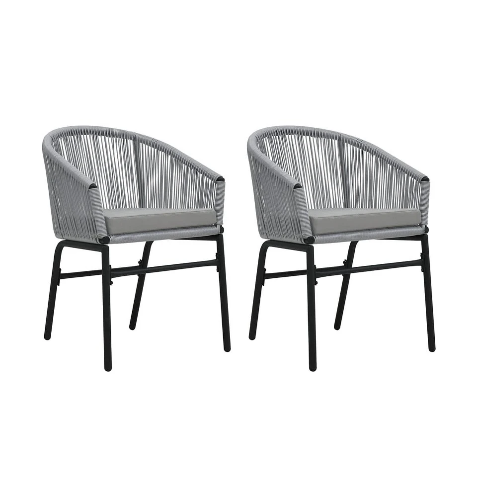 vidaXL Patio Chairs 2 pcs Anthracite Pe Rattan