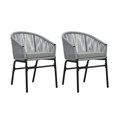 vidaXL Patio Chairs 2 pcs Anthracite Pe Rattan