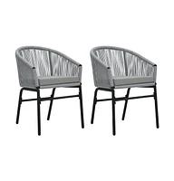 vidaXL Patio Chairs 2 pcs Anthracite Pe Rattan