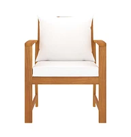 vidaXL Patio Chairs 2 pcs with Cream Cushion Solid Acacia Wood