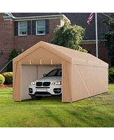 Slickblue Portable Garage Tent Carport with Galvanized Steel Frame-with Sidewall