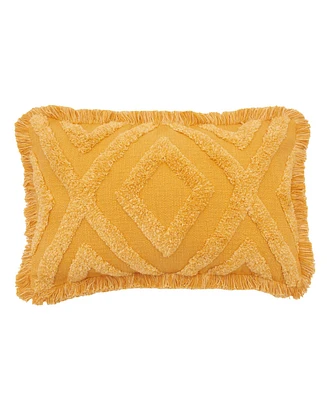 carol & frank 14" x 22" Link Ochre Woven Throw Pillow