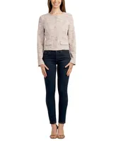 Bcx Juniors' Boucle Cropped Collarless Jacket
