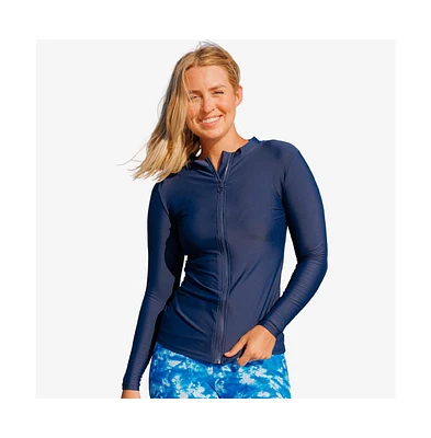 Calypsa Plus Full-Zip Nora Swim Top