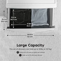 Iris Usa 4 Wide Drawer Storage, Organizer Unit for Bedroom, Closet, Living Room, Nursery, Dorm, White Frame with Matte White Front Panels