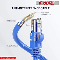 5 Core Cat 6 Ethernet Cable Long Computer Internet Cables WiFi RJ45 Cord for Gaming